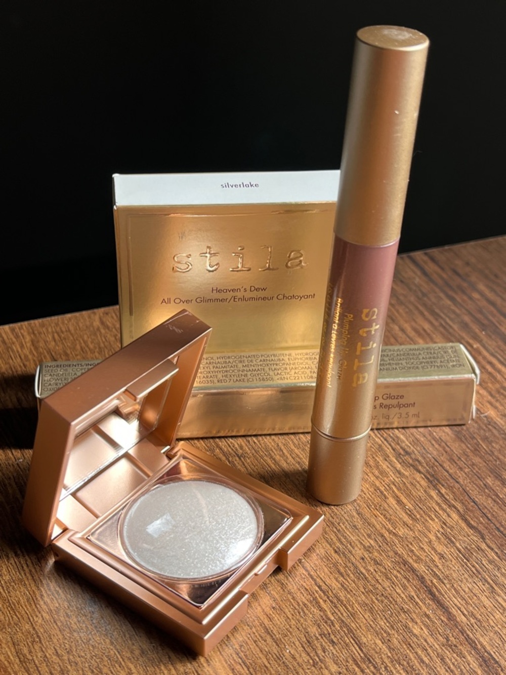 Stila Heaven's Dew Highlighter & Maple Lip Glaze Bundle